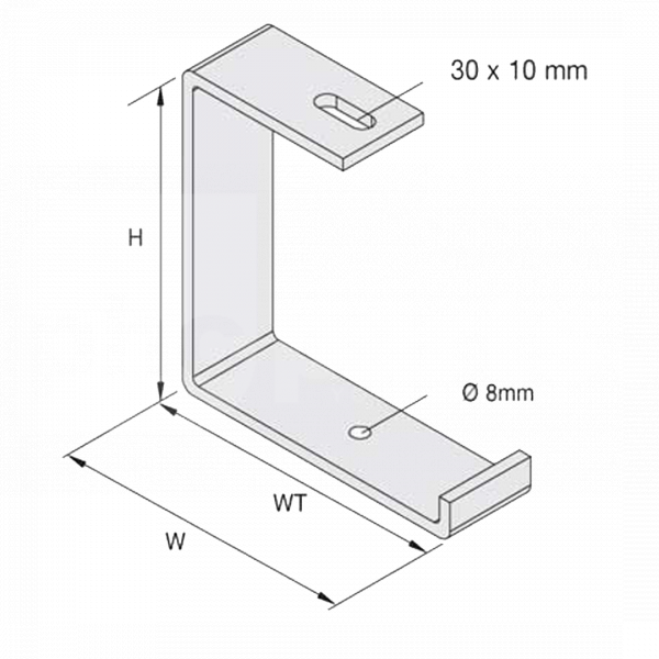 Hanging Bracket for Cable Tray, C Type, 300mm - FX7608