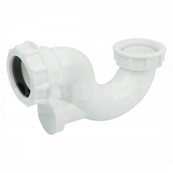 FloPlast Waste Shallow Bath Trap, 40mm with Cleaning Eye - 38mm Seal - PP7100
