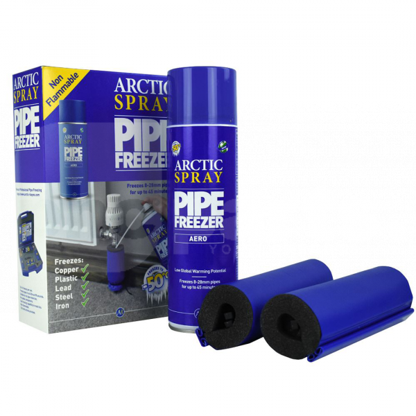 Arctic Pipe Freezing Kit, 8-28mm Pipes (300ml Spray & Jackets) - TK8132