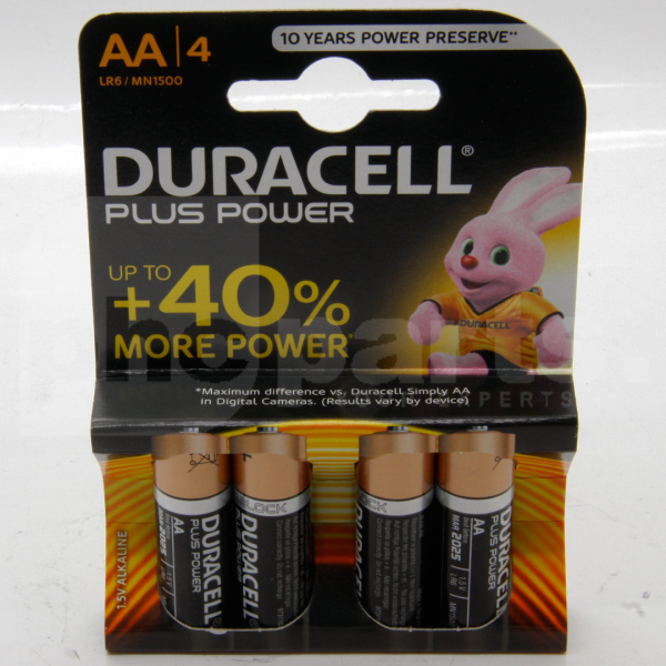 Battery, Duracell MN1500-B4 (AA) (Pack of 4) - BD2034