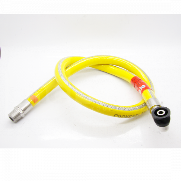 Universal Gas Cooker Hose, 1000mm, 1/2in Angle Micropoint, LPG - BJ1002