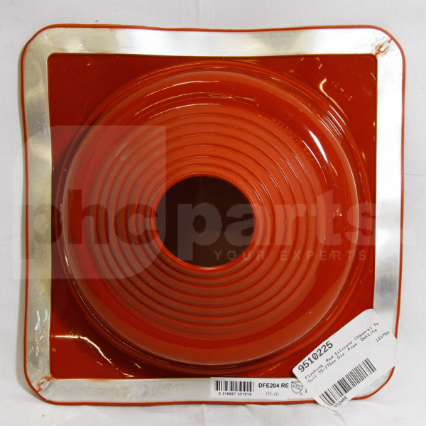 Flashing, Red Silicone (Square) To Suit 75-175mm Dia. Pipe, Dektite - 9510225