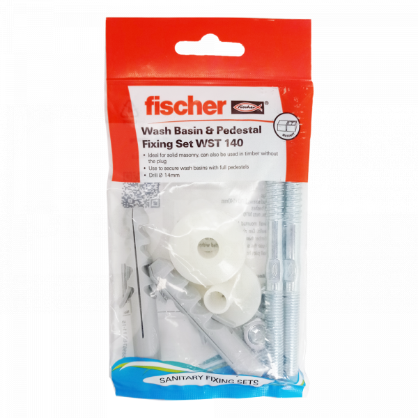 Large Basin Fixing Kit (Plugs, M10x140mm Screws, Nuts) Fischer WST140 - FX0804