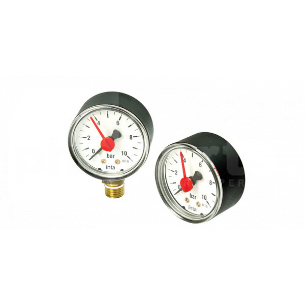Water Pressure Gauge, 0-6 Bar, 1/4in Bottom Conn, 50mm Dial - GC0124