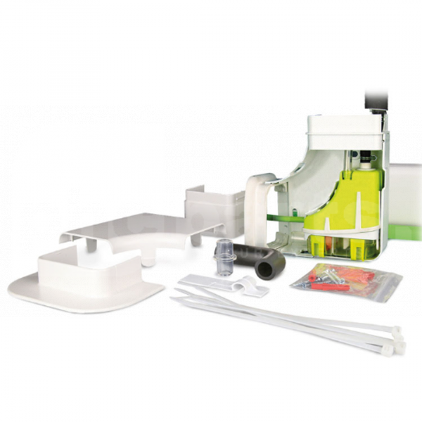 Condensate Pump, Aspen Silent+ Mini Lime c/w White Slimline Trunking - PE1644