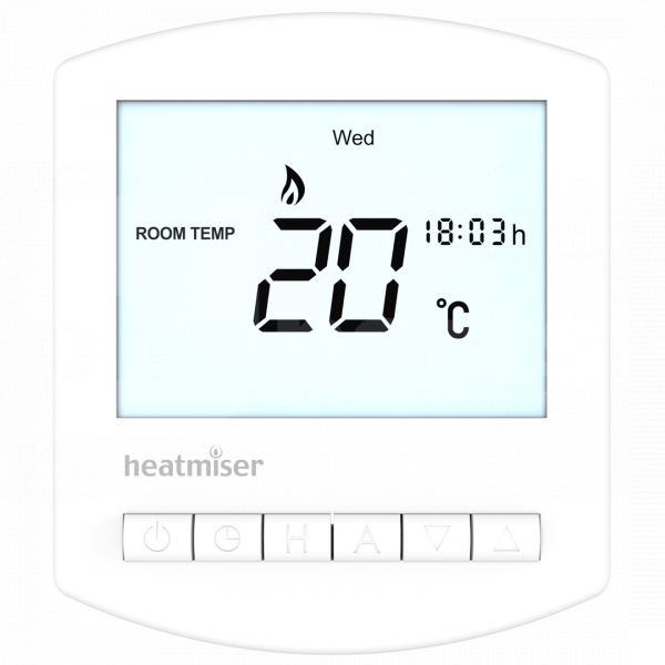 Heatmiser Slimline-B Battery Powered Programmable Thermostat, VPS  Underfloor Heating