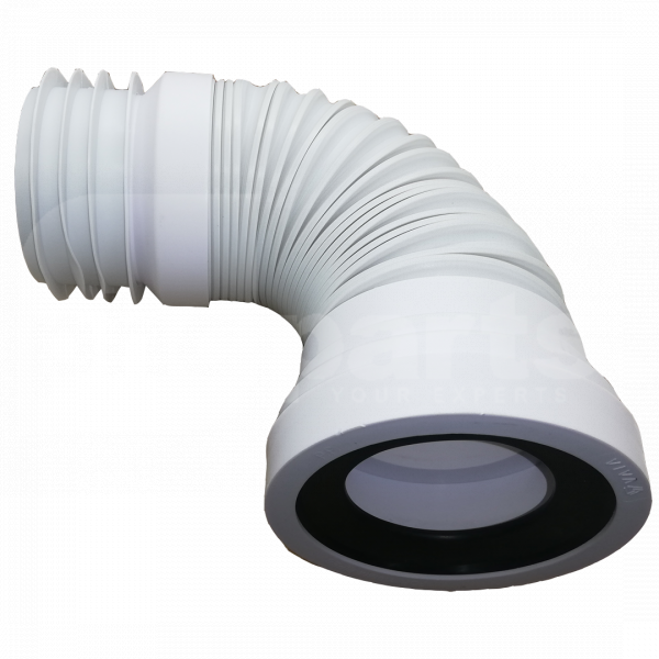 WC Pan Connector, Flexible (240-500mm Long), 4in/110mm, 90-107mm Inlet - PPV3310