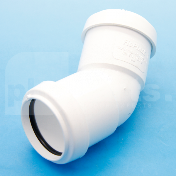 FloPlast Push Fit Waste 45deg Bend, 32mm, White - PP5302