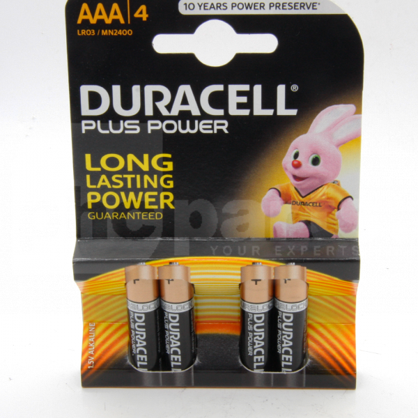 Battery, Duracell MN2400-B4 (AAA) (Pack of 4) - BD2054
