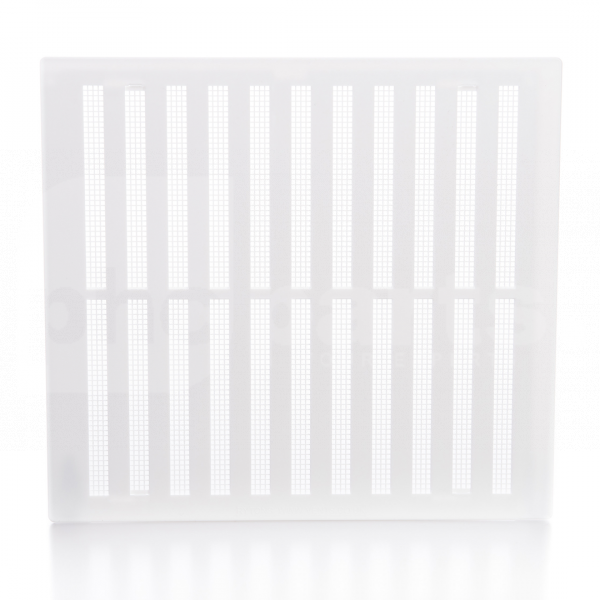 Hit & Miss Ventilator, 9x9, White Plastic with Integral Flyscreen - VP2190