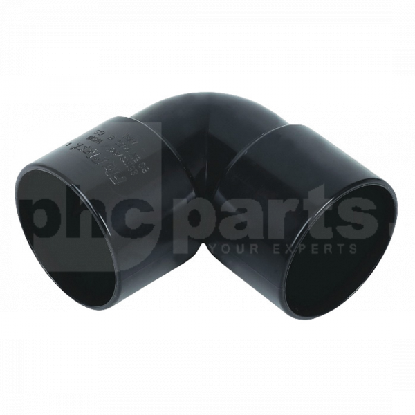 FloPlast ABS Solvent Waste 90Deg Knuckle Bend 32mm Black - PP4229