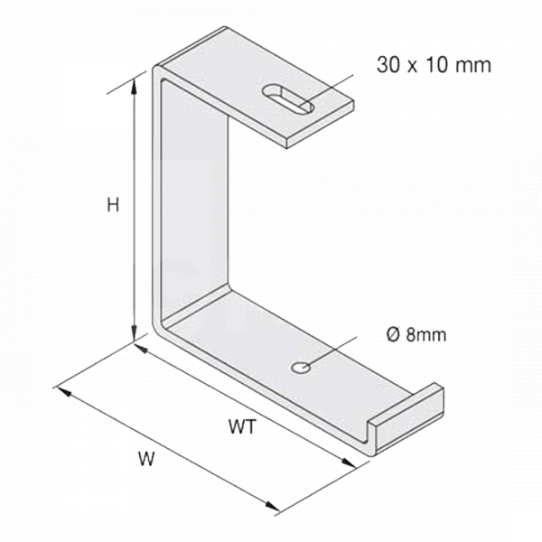 Hanging Bracket for Cable Tray, C Type, 100mm - FX7602