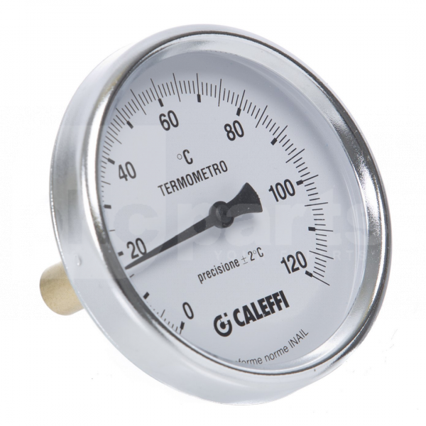 Temperature Gauge, 0-120Deg C, 1/2in Back Conn, 80mm Dial, 45mm Pocket - GC0602