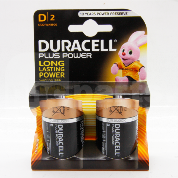 Battery, Duracell MN1300-B2 (D) (Pack of 2) - BD2010
