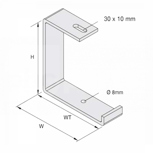 Hanging Bracket for Cable Tray, C Type, 150mm - FX7604