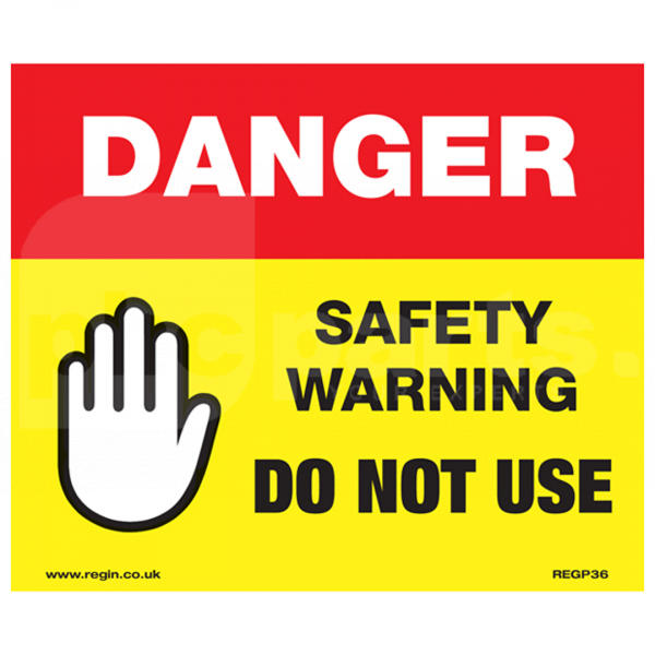 Warning Sticker/Tag, Safety Warning - Danger Do Not Use (Pk8) - JA6100