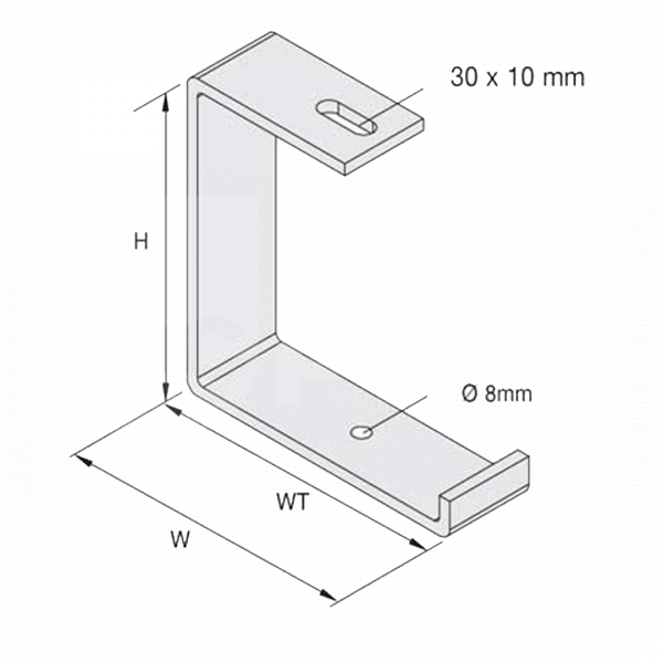 Hanging Bracket for Cable Tray, C Type, 225mm - FX7606