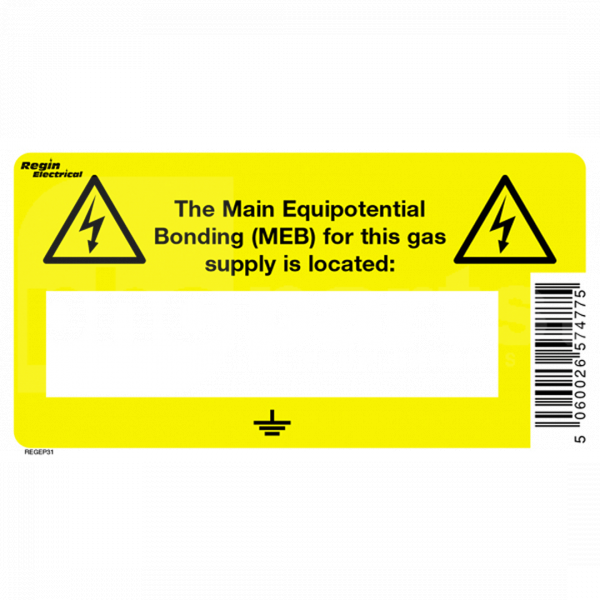 Tag, Main Equipotential Bonding Location, Pack of 8 - JA6160