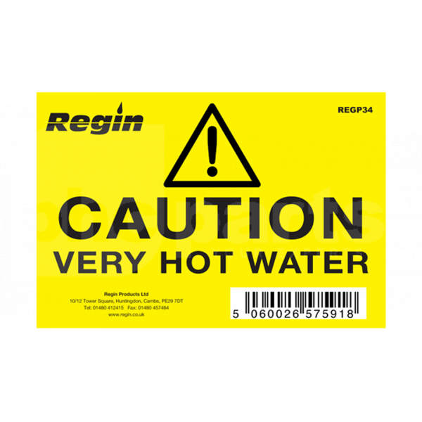 Sticker, Caution Very Hot Water (Pack 8) - JA6126