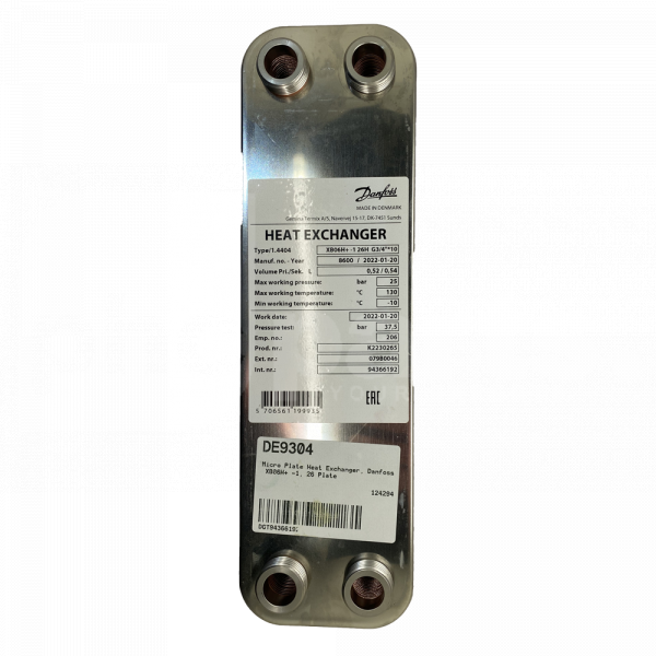 Micro Plate Heat Exchanger, Danfoss XB06H+ -1, 26 Plate - DE9304